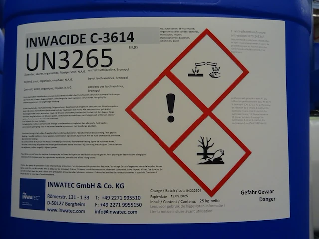 4x 25kg inwacide un3265 - afbeelding 2 van  2
