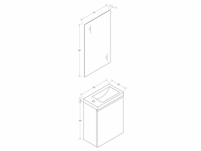 4x 40cm toiletmeubel grijs eik - como 40-02 - afbeelding 7 van  7