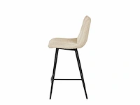 4x beige barkruk chenille - afbeelding 3 van  7