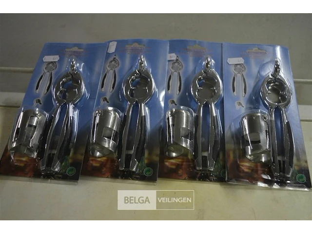 4x champagne opener & flessenstop - afbeelding 1 van  2