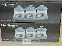 4x cheffingen glas set 3pers - afbeelding 1 van  1