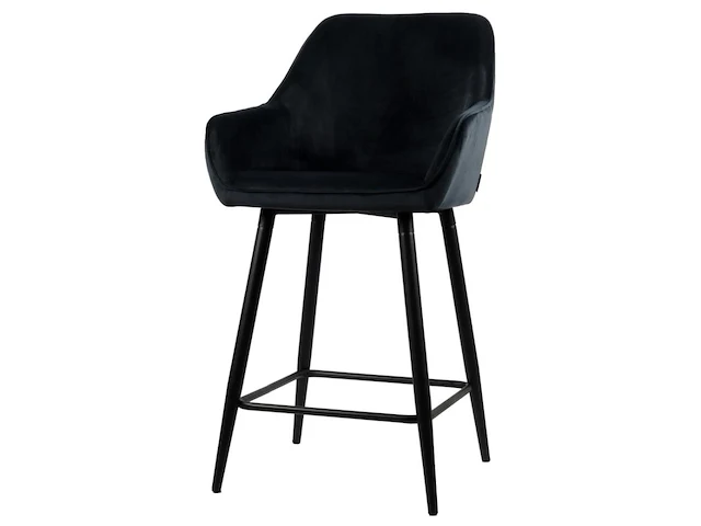 4x design barkruk zwart velvet - afbeelding 1 van  3