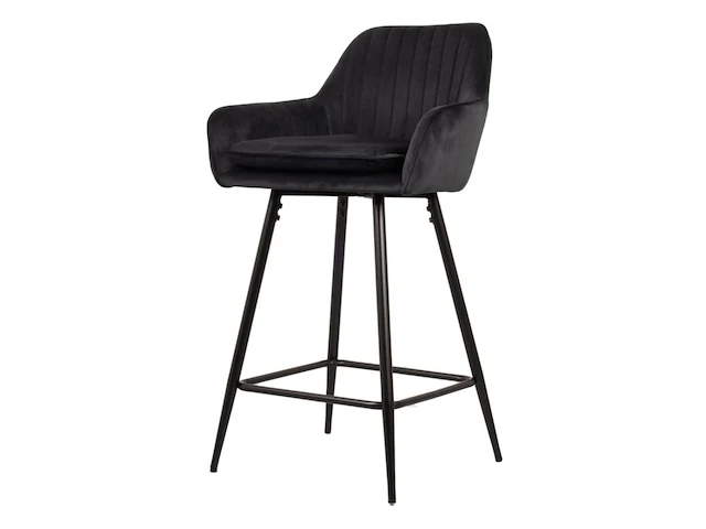4x design barkruk zwart velvet - afbeelding 1 van  5