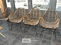 4x design veranda stoel riet/metaal - afbeelding 1 van  2