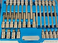 4x doppenset 1/2", ribe set 32 dlg, hex (inbus) 30 delig, spline set 26 delig, en torx set van 32 delig - afbeelding 4 van  16