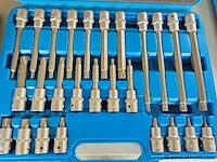 4x doppenset 1/2", ribe set 32 dlg, hex (inbus) 30 delig, spline set 26 delig, en torx set van 32 delig - afbeelding 8 van  16