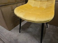 4x eetkamerstoel brooks yellow velvet - afbeelding 5 van  7