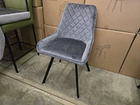 4x eetkamerstoel bura grey velvet - afbeelding 1 van  7