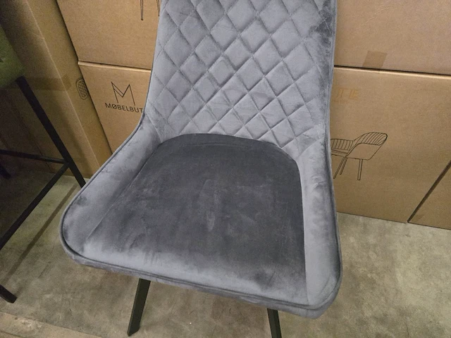 4x eetkamerstoel bura grey velvet - afbeelding 2 van  7