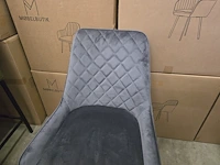 4x eetkamerstoel bura grey velvet - afbeelding 3 van  7