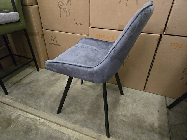 4x eetkamerstoel bura grey velvet - afbeelding 4 van  7