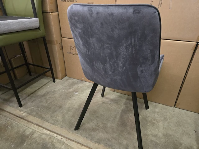 4x eetkamerstoel bura grey velvet - afbeelding 5 van  7