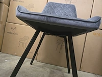 4x eetkamerstoel bura grey velvet - afbeelding 6 van  7
