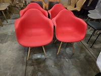 4x eetkamerstoel eamsy red met arm pp - afbeelding 1 van  4