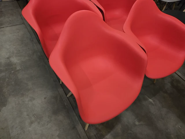 4x eetkamerstoel eamsy red met arm pp - afbeelding 2 van  4