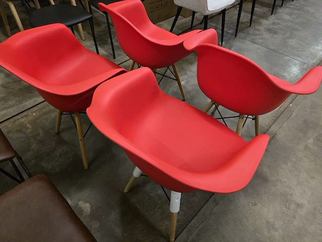 4x eetkamerstoel eamsy red met arm pp - afbeelding 3 van  4