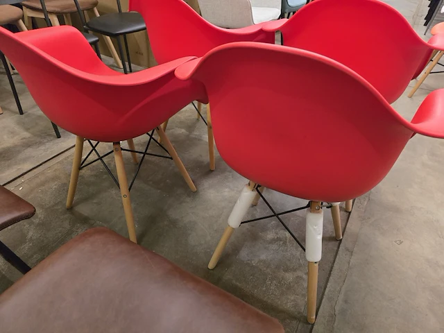 4x eetkamerstoel eamsy red met arm pp - afbeelding 4 van  4