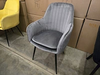 4x eetkamerstoel emms grey velvet - afbeelding 1 van  5