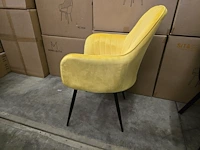 4x eetkamerstoel emms yellow velvet - afbeelding 2 van  6