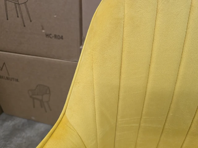 4x eetkamerstoel emms yellow velvet - afbeelding 4 van  6