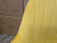 4x eetkamerstoel emms yellow velvet - afbeelding 4 van  6
