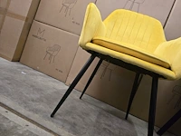 4x eetkamerstoel emms yellow velvet - afbeelding 5 van  6