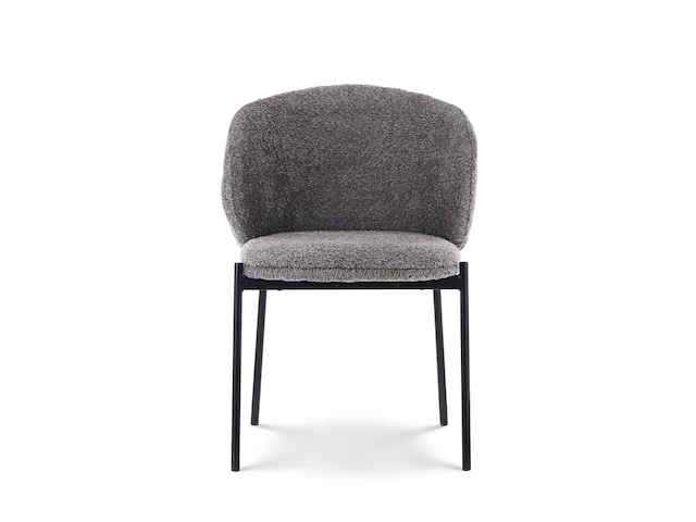 4x eetkamerstoel grey bouclé - afbeelding 2 van  5