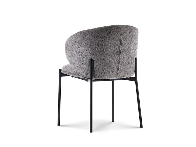 4x eetkamerstoel grey bouclé - afbeelding 4 van  5