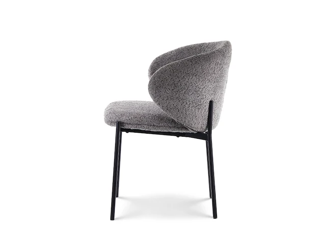 4x eetkamerstoel grey bouclé - afbeelding 3 van  5