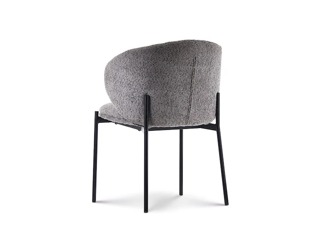 4x eetkamerstoel grey bouclé - afbeelding 4 van  5