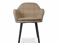 4x eetkamerstoel kuip beige fabrics - afbeelding 2 van  6