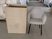 4x eetkamerstoel kuip beige fabrics - afbeelding 6 van  6