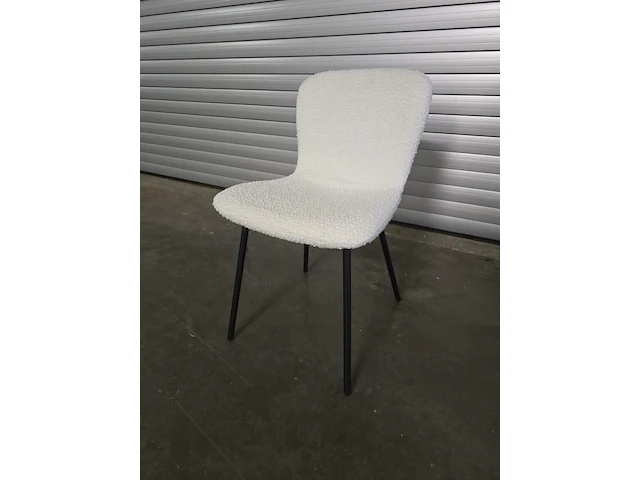 4x eetkamerstoel lottie white bouclé - afbeelding 2 van  5