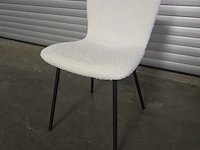 4x eetkamerstoel lottie white bouclé - afbeelding 2 van  5