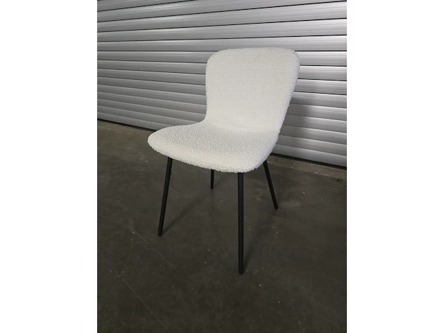 4x eetkamerstoel lottie white bouclé - afbeelding 2 van  5