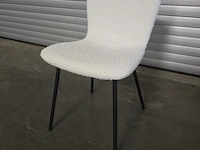 4x eetkamerstoel lottie white bouclé - afbeelding 2 van  5