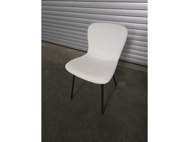 4x eetkamerstoel lottie white bouclé - afbeelding 1 van  5