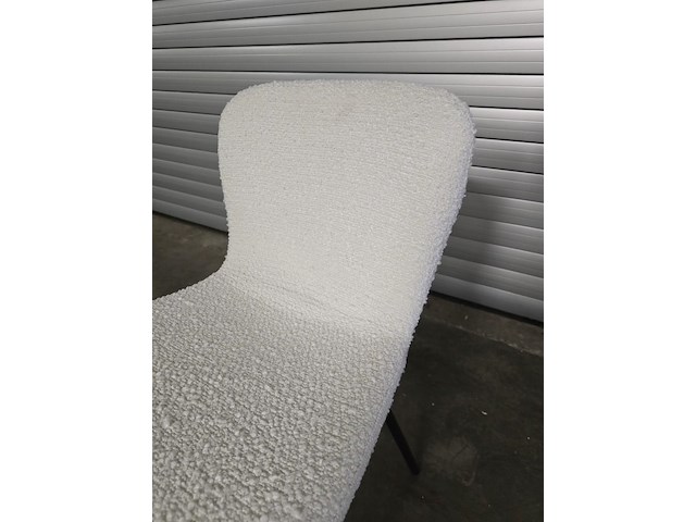 4x eetkamerstoel lottie white bouclé - afbeelding 3 van  5