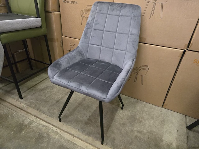 4x eetkamerstoel yiri grey velvet - afbeelding 1 van  8