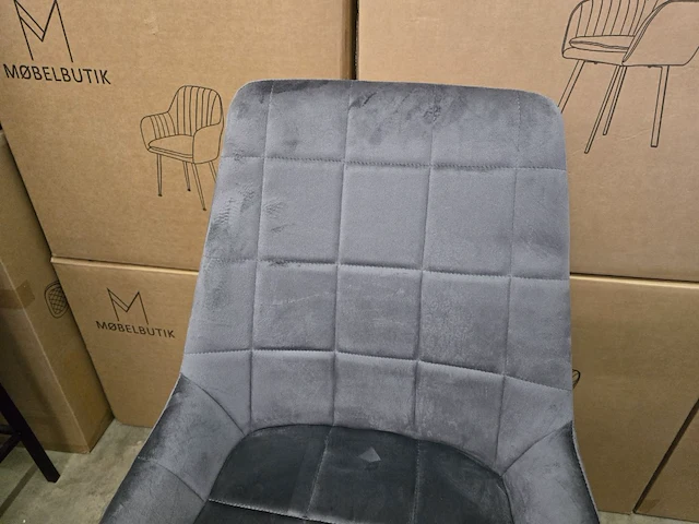 4x eetkamerstoel yiri grey velvet - afbeelding 2 van  8