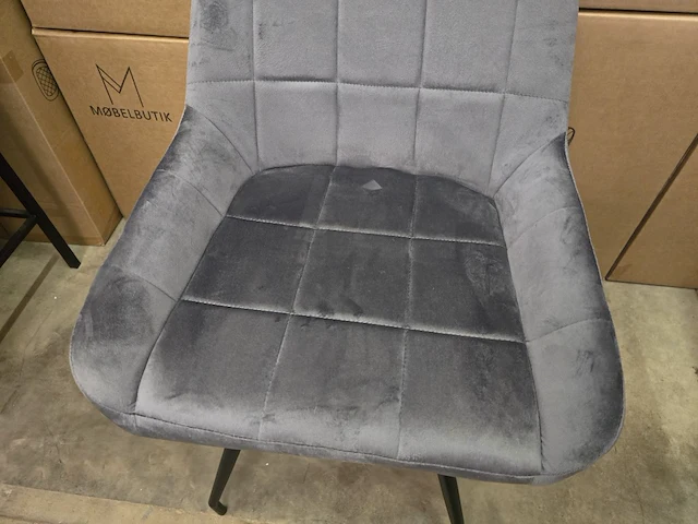4x eetkamerstoel yiri grey velvet - afbeelding 3 van  8