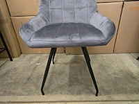 4x eetkamerstoel yiri grey velvet - afbeelding 4 van  8