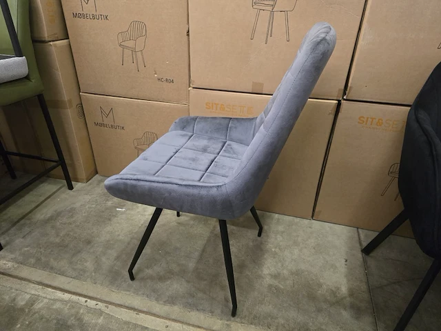 4x eetkamerstoel yiri grey velvet - afbeelding 6 van  8