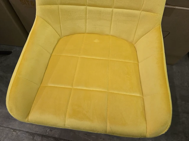 4x eetkamerstoel yiri yellow velvet - afbeelding 3 van  7