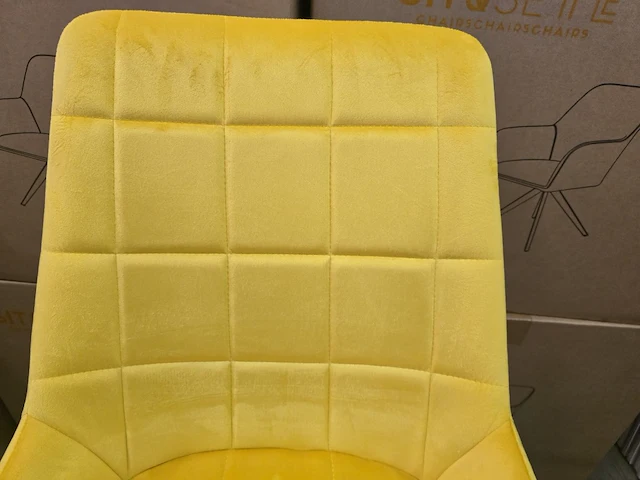 4x eetkamerstoel yiri yellow velvet - afbeelding 2 van  7