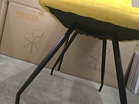 4x eetkamerstoel yiri yellow velvet - afbeelding 6 van  7