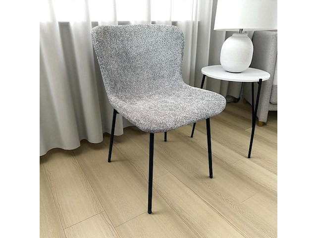 4x grijze bouclé stoel - afbeelding 1 van  3