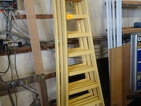 4x houten ladder + 2x houten schraag - afbeelding 1 van  1