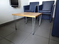 4x lederen blauwe stoel + tafeltje - afbeelding 5 van  5
