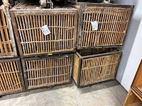 4x metalen bamboe wastrolleykar - afbeelding 1 van  4